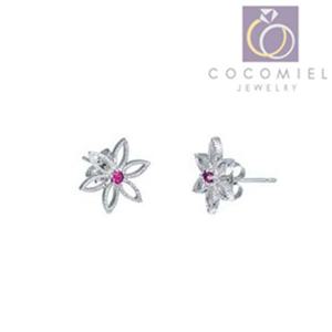 핑크 큐빅 플라워 S-13-E 귀걸이 실버이어링 은귀걸이 순은귀걸이 925실버귀걸이 실버귀걸이 은이어링 원석귀걸이 이어링귀걸이 925은귀걸이 은귀거리 은귀고리 꽃귀걸이