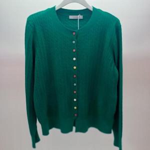 Latium HC06 짧은 세로잔꽈배기 앞오픈 깔끔한 라운드 긴팔 무지 니트티형 가디건 T2533cd03G