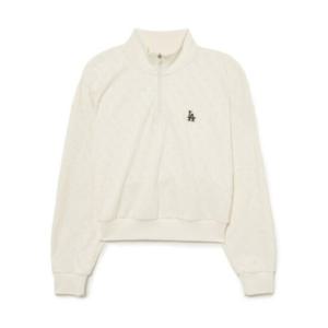 MLB긴팔티 PQJ 3FMTM2134-07CRD 애슬레저 클래식 모노그램 자카드 크롭 반집업 맨투맨