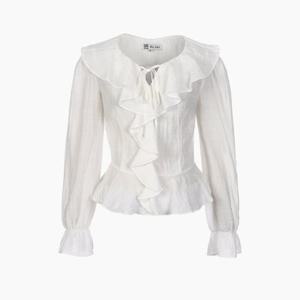 [에고이스트] [BLUE LABEL] 페미닌 러플 블라우스 ER3OBL02