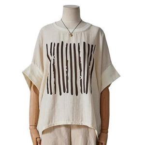 [포커스]FM5F3TS32893_코드 린넨 라운드 티셔츠