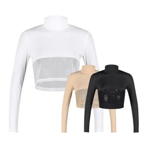 럭스골프 여성 모크넥 메쉬 블록 크롭 탑 냉감 쿨 이너웨어 MS25M2502