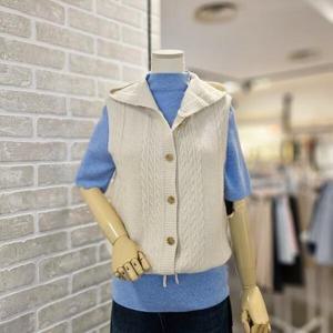 [레코브]LC41EXKV007X_스트링 후드 니트 베스트