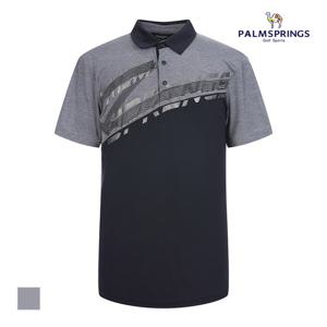 [팜스프링스] 남성 사선배색 카라반팔티셔츠_STSM222164