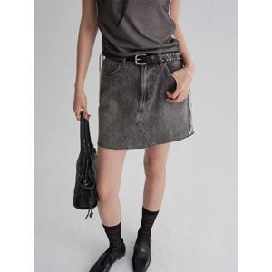 (125827MP44) [에잇세컨즈] 벨티드 데님 미니 스커트  애쉬