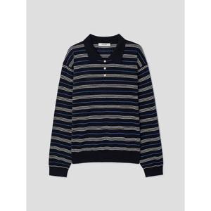 (425951LY1R) [에잇세컨즈] 포멀 스트라이프 칼라 니트  네이비