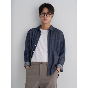 (215964CP3R) [에잇세컨즈] 긴소매 데님 셔츠  네이비