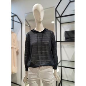[씨]MARIOSI후드 스트라이프 시스루 포인트 니트SEUCD2910