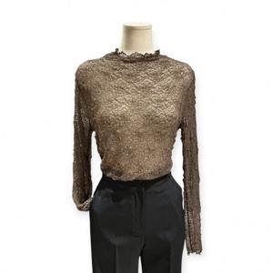 [트위]레이스 시스루 하이넥 티셔츠 TNIDFTS008