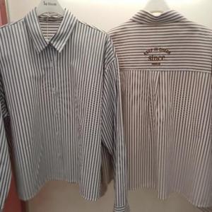 Destijl HC06 팔뚝품넉넉한 구김없는 뒤자수 스트라이프 남방형 셔츠블라우스 D2533bl07