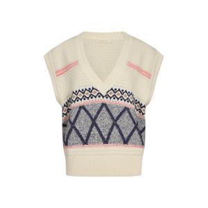 [예쎄](예쎄) 핑크 라인 페어아일 브이넥 베스트 (YW11KV42W)