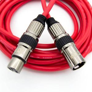 HDTOP 국산 XLR 암수 마이크 연장 케이블 레드 10M HT-TP1883