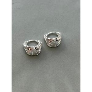 [이쁜] 원터치 웨이브 실버 귀걸이