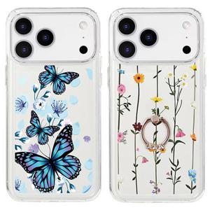 아이폰17 에어 프로 맥스 프린팅디자인 링홀더 투명 젤리 케이스