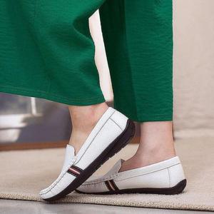 [디자이어로즈] 여성 라인배색 가죽로퍼 봄단화