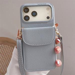 아이폰17 에어 프로 맥스 클래식 카드수납 스트랩 가죽 케이스