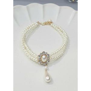 두줄 진주 초커 목걸이