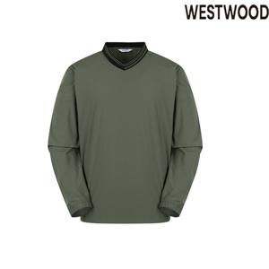 [웨스트우드]남성 봄 가을 우븐소재 브이넥 등산셔츠 WO1MCTR405