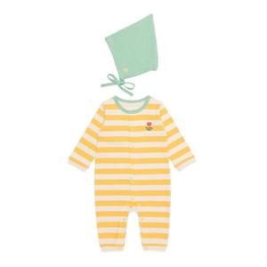 [블루독베이비]블루독베이비 스트라이프 바디수트 모자세트_YE (43A7004116)