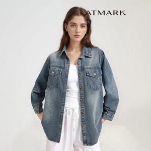 ATMARK (77까지)스티치투포켓워싱데님셔츠_AA56SH021G