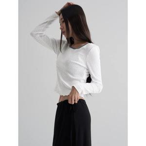 (125941MQB0) [에잇세컨즈] 도트 패턴 저지탑  아이보리