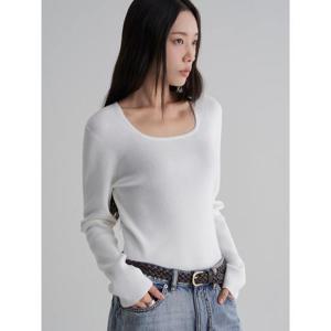 (325951LY40) [에잇세컨즈] 온고잉 립 스퀘어넥 풀오버  아이보리