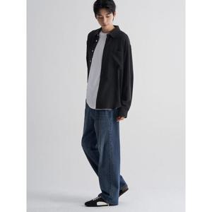 (455964LY25) [에잇세컨즈] 더블 거즈 오버핏 셔츠  블랙