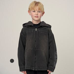 [예일키즈]예일키즈 레터링 데님 집업 후디 A5F020