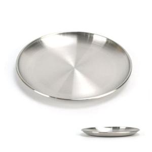 업소용 샤틴공법 무광 스텐 원형 접시 40호 반찬 식당 큰접시 위생 주방용품