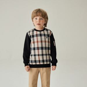 [닥스리틀]25FW 닥스리틀 하우스체크 블럭 맨투맨 (베이지) DVF25TM01M_BG