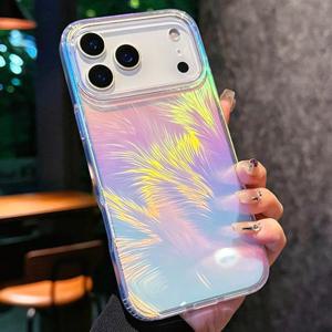 아이폰17 에어 프로 맥스 홀로그램 오로라 투명 하드 범퍼케이스