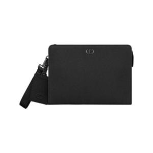 디올 CD 아이콘 A5 트라이앵글 파우치 그레인드 카프스킨 블랙 매트 2ICCA589ICO-H00N