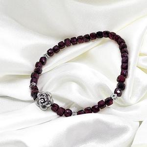 그레이스켈리 큐브컷 가넷 원석 팔찌 BZ1537