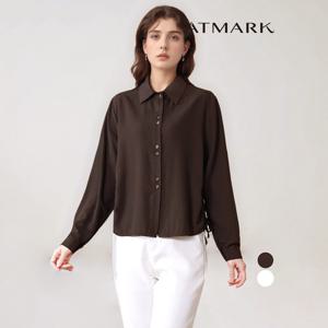 ATMARK (77까지)셔링스트랩숏더블버튼셔츠_AA56SH024G