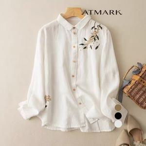 ATMARK (77까지)에스닉플로럴자수셔츠_AA56SH026G