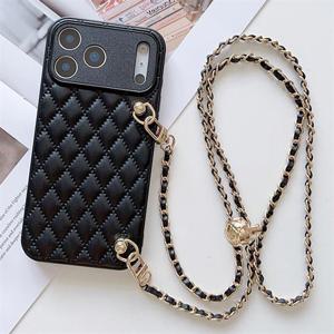 아이폰17 에어 프로 맥스 퀄팅패턴디자인 바디스트랩 가죽케이스