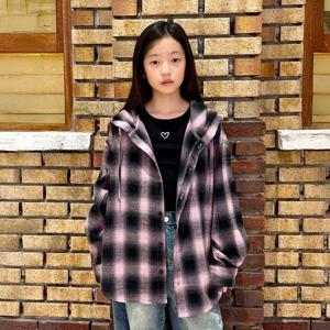[유솔(아동)]UNI 플란넬 후드 체크 남방 ULYC25WZ2