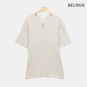 빌리버스 남자 핀 골지 헨리넥 세미크롭 반팔티 BWY012