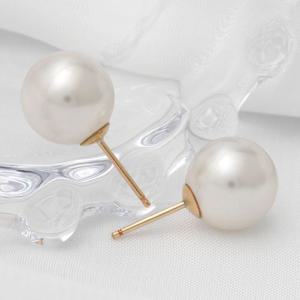 귀걸이선물 14K 골드필드 기본 화이트 진주 일자 침 귀걸이