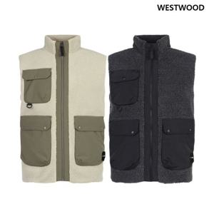 [웨스트우드] 남성 우븐 믹스 플리스 조끼 (2컬러) WN3MCVT629
