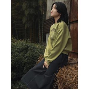 [폴햄] 여성 더블니트 크롭 그래픽 맨투맨 PHF4TR2220