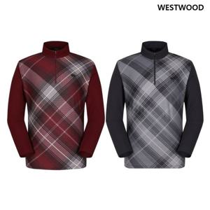 [웨스트우드] 남성 체크 프린트 집업 티셔츠 (2컬러) WN3MTTS307