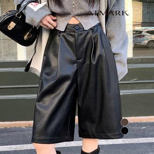 ATMARK 핀턱레더뒷밴딩버뮤다팬츠_AA56PT012G