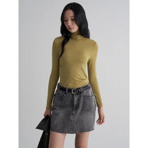 (355941LY4J) [에잇세컨즈] 울텐셀 터틀넥 긴소매 티셔츠  올리브 그린