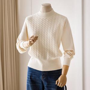 [커스텀에이블] 꽈배기 반목 니트_T2510KN132C