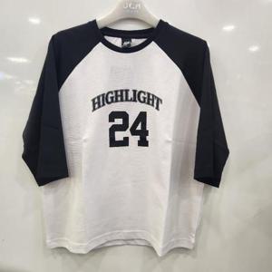 애플핑크 HC07 7부 라글란 소매 배색 분또 티셔츠 JBK8T542GSB