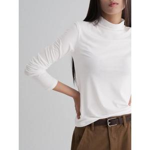 (325941LY11) [에잇세컨즈] 텐셀 스판 모크넥 긴소매 티셔츠  화이트