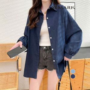 ATMARK (77까지)루즈솔리드포켓데님셔츠_AA56SH030G