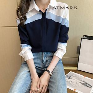ATMARK 사인컬러배색레귤러셔츠_AA56SH033G