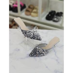 [한슈]한슈 세이브존07 스팽글 리본 뮬 미들힐 HS83188-12os (16